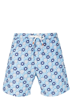 Reina Olga floral-print swim shorts - Blue