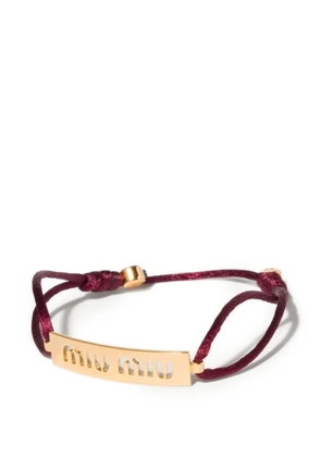 Miu Miu metal and cord bracelet - Gold