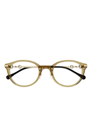 Gucci Eyewear Horsebit round glasses - Yellow