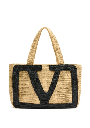 Valentino Garavani large Viva Superstar raffia tote bag - Neutrals