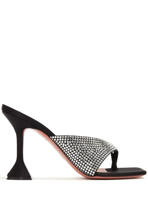 Amina Muaddi 95mm Shiona crystal-embellished mules - Black