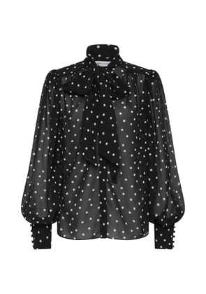 Rebecca Vallance Marnie polka-dot pussy-bow blouse - Black