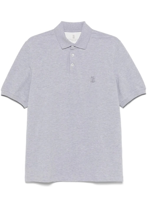 Brunello Cucinelli logo-print polo shirt - Grey