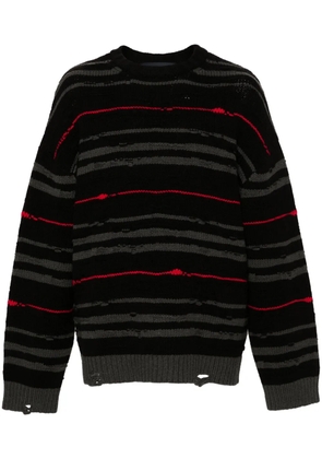 Juun.J drop-shoulder striped jumper - Black