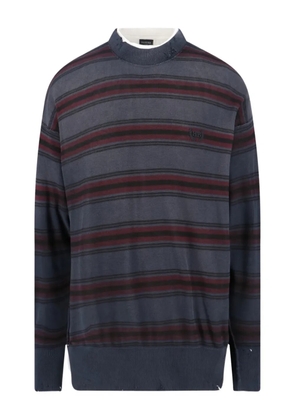 Balenciaga striped distressed sweater - Blue