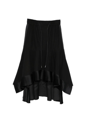 sacai pleated drawstring skirt - Black