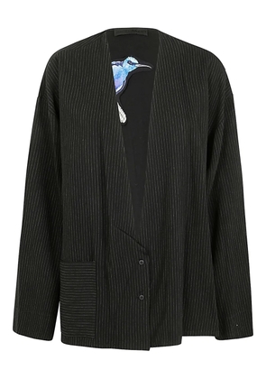 Maria Calderara pinstriped pocket jacket - Black