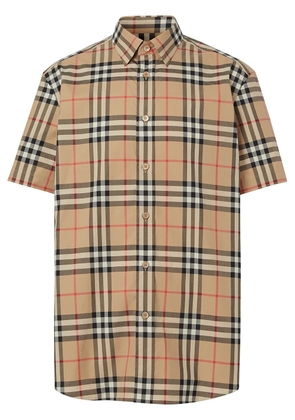 Burberry check short-sleeve shirt - Neutrals