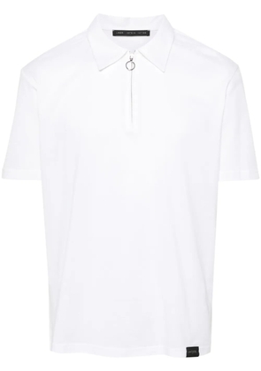 Low Brand zip-up piqué polo shirt - White