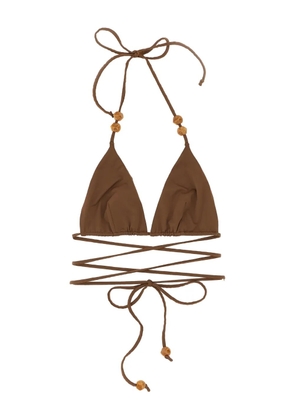 Magda Butrym bead-detail bikini top - Brown
