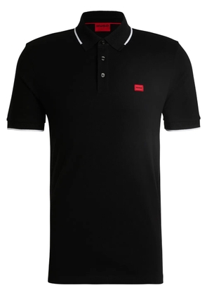 HUGO logo-patch polo shirt - Black