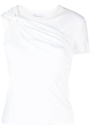 Blumarine twist-detail cotton T-shirt - White