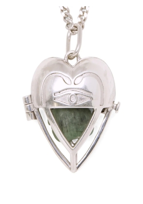 Capsule Eleven heart-pendant emerald necklace - Silver
