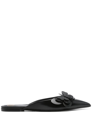 Valentino Garavani butterfly-appliqué slippers - Black