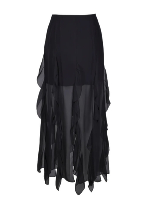 Veronica Beard Ava ruffled-detail midi skirt - Black