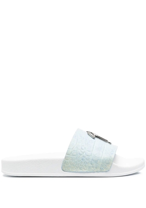 Giuseppe Zanotti logo open-toe slides - Blue