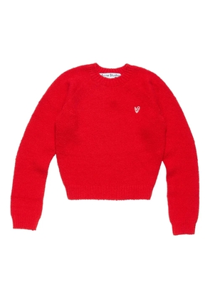 Acne Studios heart-embroidered raglan-sleeve sweater