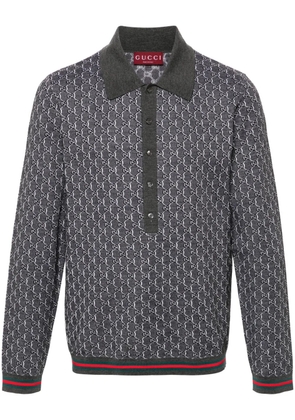 Gucci GG Shadow knitted polo shirt - Grey