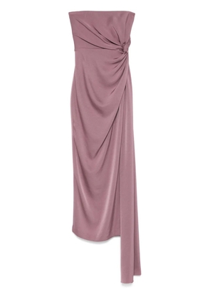 Alex Perry twist-detail satin midi dress - Purple