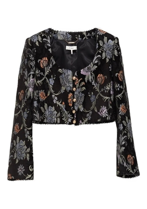 Chloé floral-embroidery cropped jacket - Black