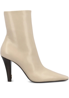Saint Laurent leather ankle boots - Neutrals