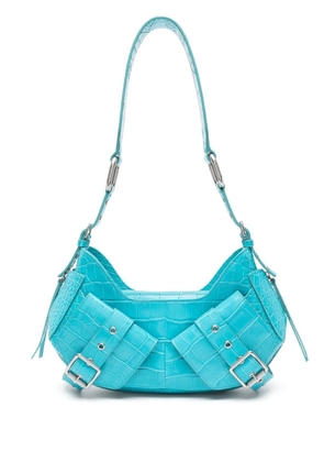 BIASIA Y2K crocodile-embossed shoulder bag - Blue
