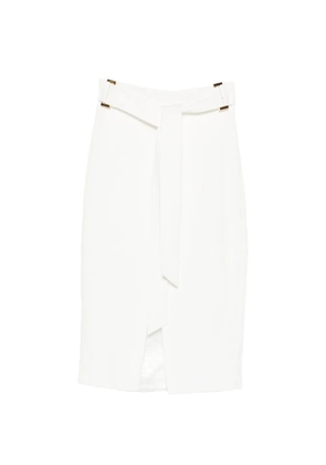 Elisabetta Franchi belt-detail midi skirt - White