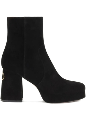 Valentino Garavani 95mm platform logo heel boots - Black