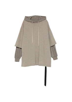 Rick Owens DRKSHDW drawstring layered hoodie - Grey