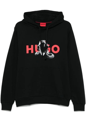 HUGO animal-print hoodie - Black