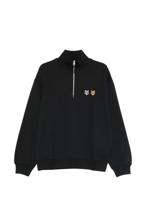 Maison Kitsuné Fox-head half-zip sweatshirt - Black