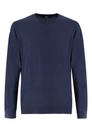 Fedeli round-neck long-sleeve sweater - Blue