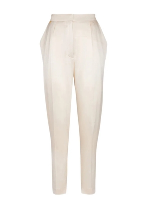 Balmain high-waisted silk trousers - Neutrals