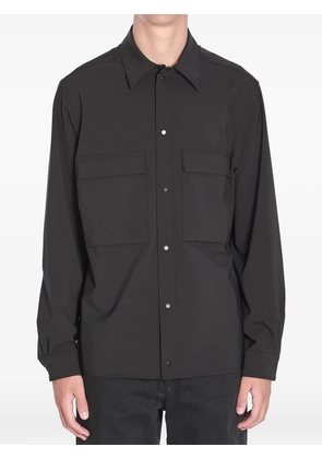 Moncler long-sleeve patch-pocket shirt - Black