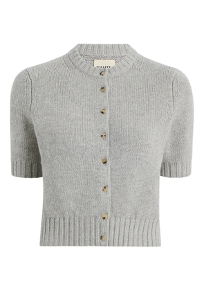 KHAITE short-sleeve button-up cardigan - Grey