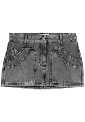 The Attico denim mini skirt - Black