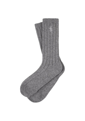 Sporty & Rich SRC ribbed embroidery socks - Grey