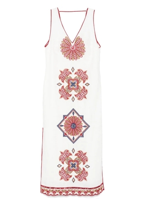 FARM Rio Marys Tiles Richelieu midi dress - White