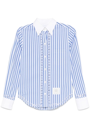 Thom Browne broderie-anglaise striped shirt - Blue
