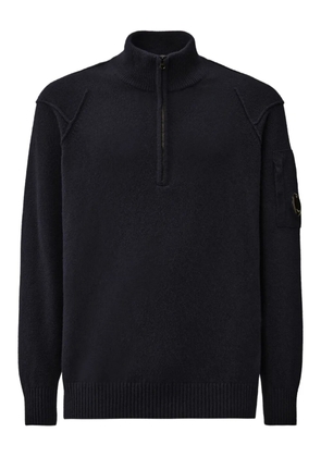 C.P. Company half-zip lens-detail sweater - Blue