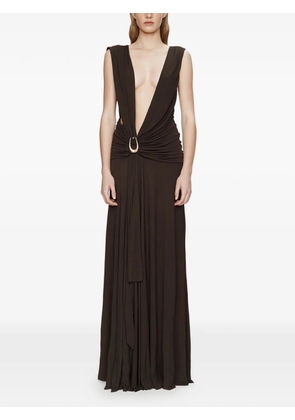 Christopher Esber draped maxi dress - Brown