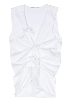 Gauchère gathered-detail cotton tank top - White