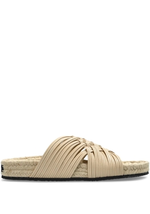 Stella McCartney crossover-strap slides - Neutrals