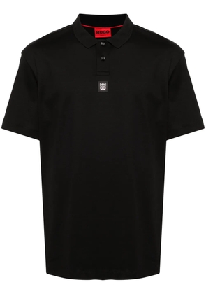 HUGO interlock-cotton polo shirt - Black