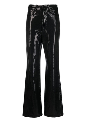 ROTATE BIRGER CHRISTENSEN foil jersey straight-leg trousers - Black