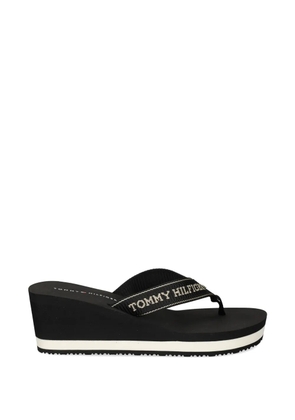 Tommy Hilfiger logo straps slides - Black