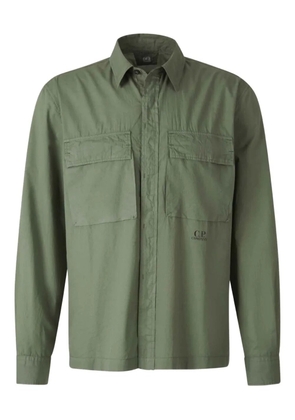 C.P. Company logo-print shirt jacket - Green