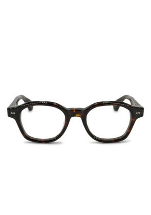 Peter And May geometric-frame glasses - Brown