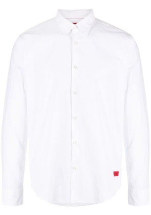 HUGO logo-embroidered cotton shirt - White