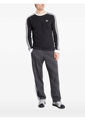 adidas logo-embroidered long-sleeve T-shirt - Black